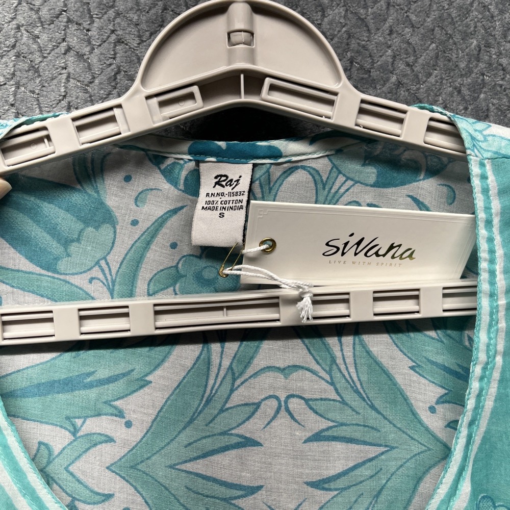 Raj Tunic Cover-Up Floral Printed Top‎ Size Small Swim Cotton Sheer Silky - Picture 6 of 11